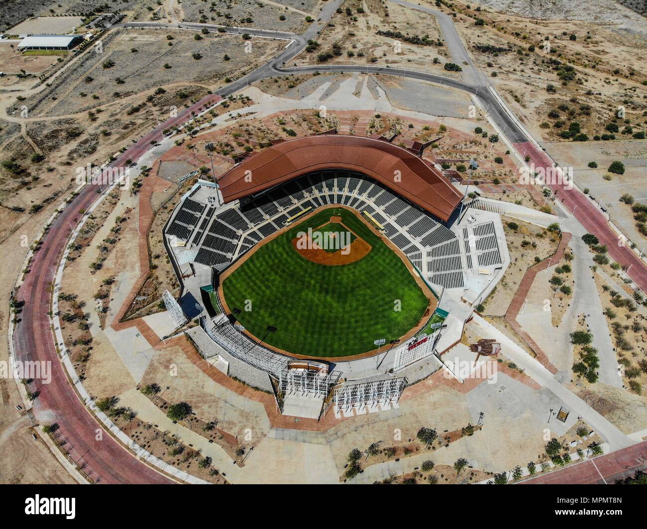 Luftbild oder Luftaufnahmen in der Sonora Stadion, Heimat des Baseballteams der Hermosillo Naranjeros des mexikanischen Pazifik Liga. LMP. O Stockfoto