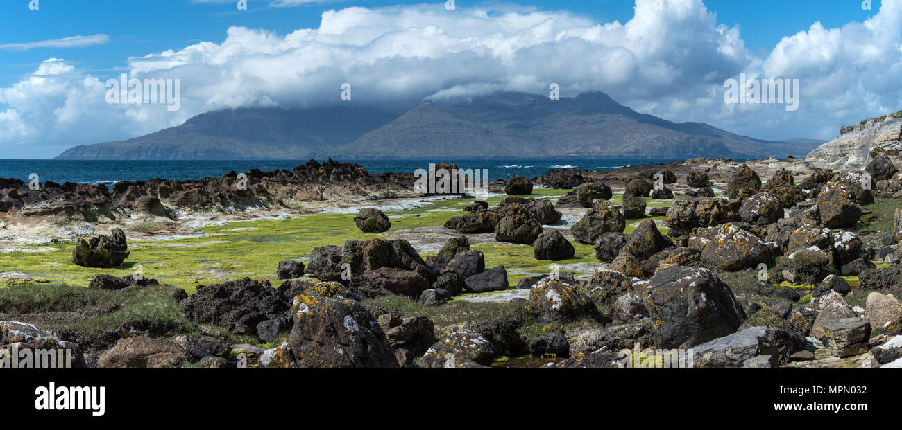 Bucht von Laig, Insel Eigg, kleinen Inseln der Inneren Hebriden, Schottland, Vereinigtes Königreich Stockfoto