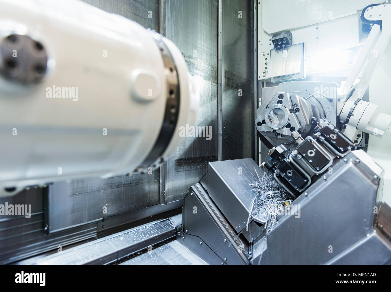 Moderne Maschine im Werk Stockfoto