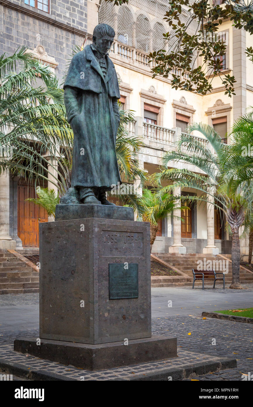 Liberale aus dem 19. Jahrhundert spanische Politiker, Jose Murphy Statue, Santa Cruz, Teneriffa, Kanarische Inseln, Spanien Stockfoto