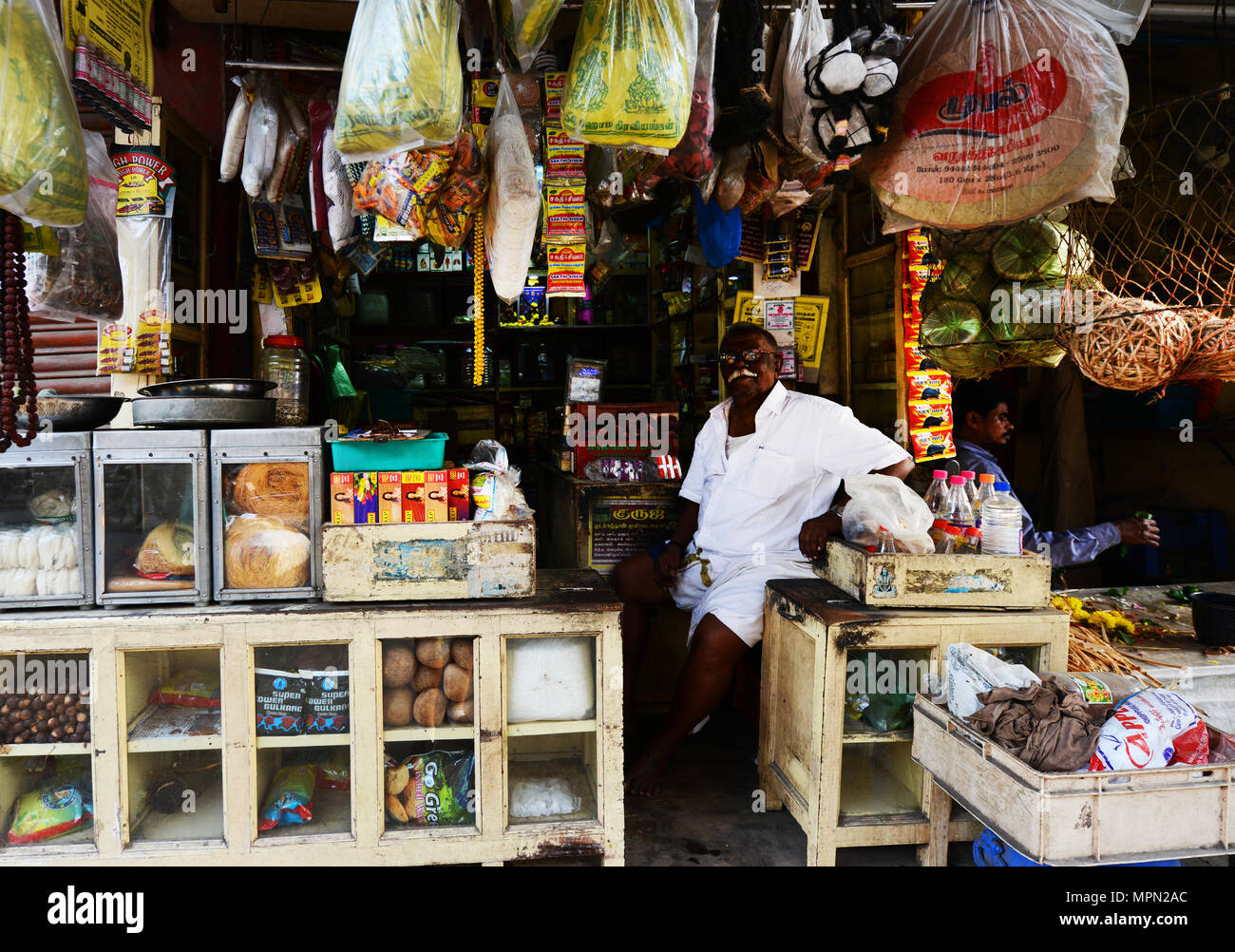 Bunte Märkte Szenen in Chennai, Indien. Stockfoto
