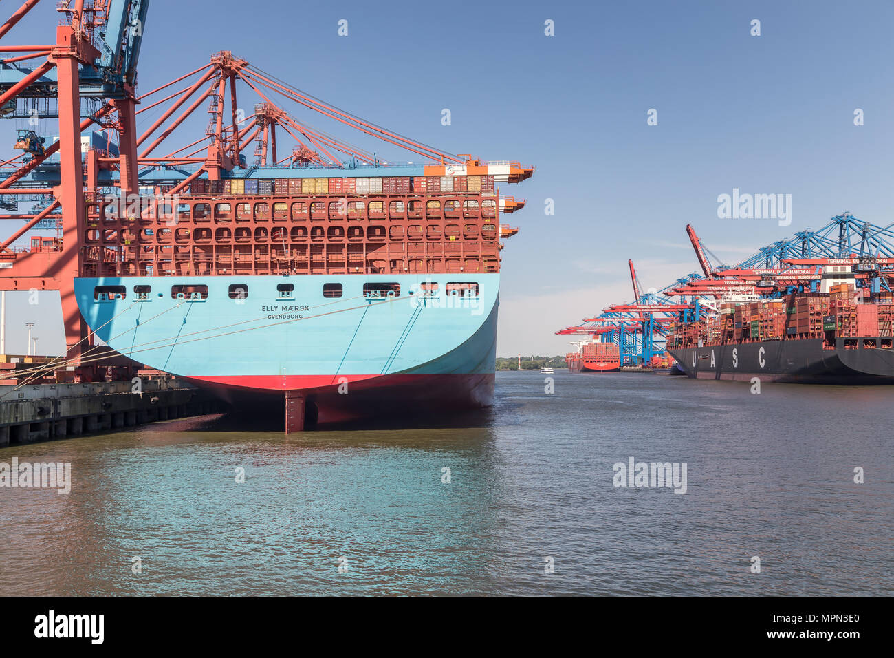 Container terminal Eurogate in Hamburg Stockfoto
