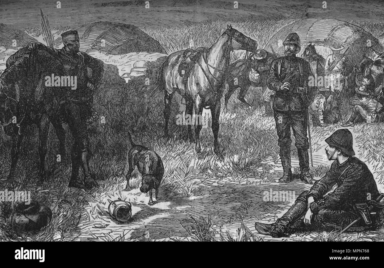 'Prinz Louis Napoleon und Partei vor dem Zulu Überraschung', c 1880. Artist: Unbekannt. Stockfoto