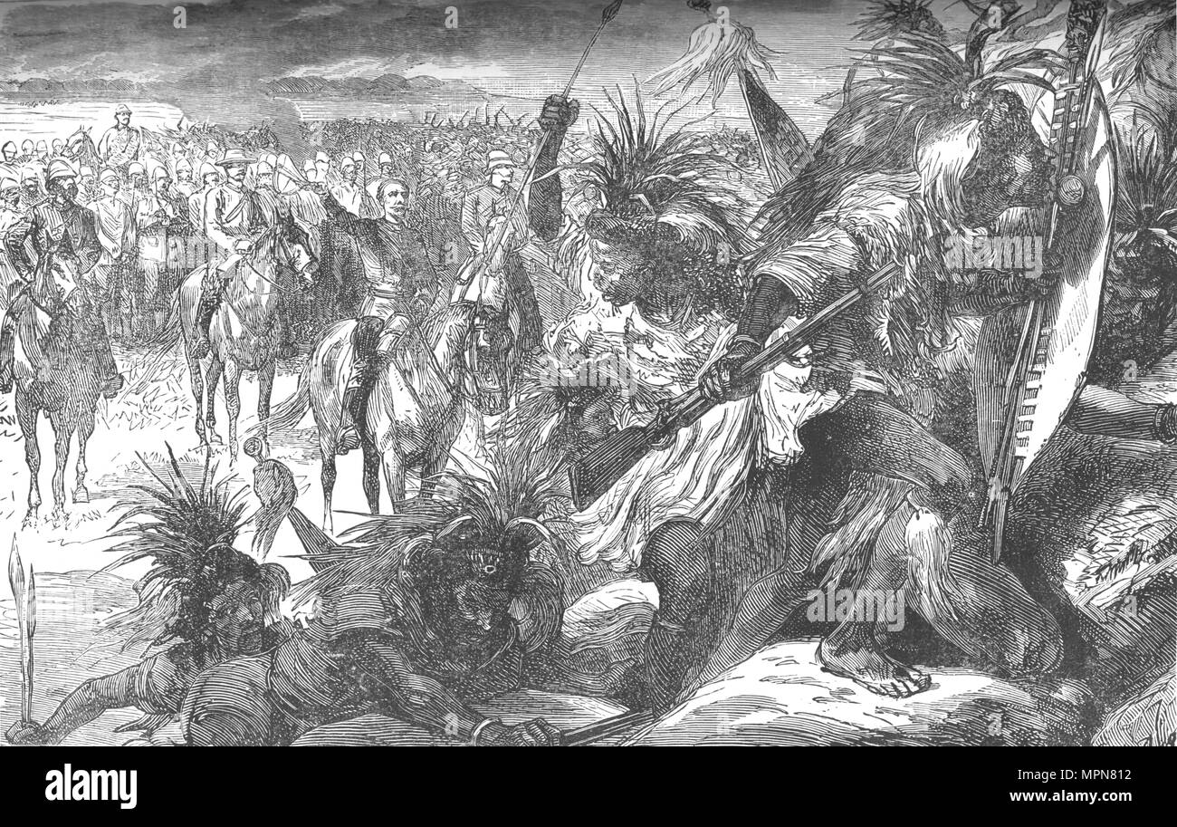 Der torming von Sekukuni's Stronghold: Sir Garnet Wolseley jubelnd auf die Swazies', c 1880. Artist: Unbekannt. Stockfoto