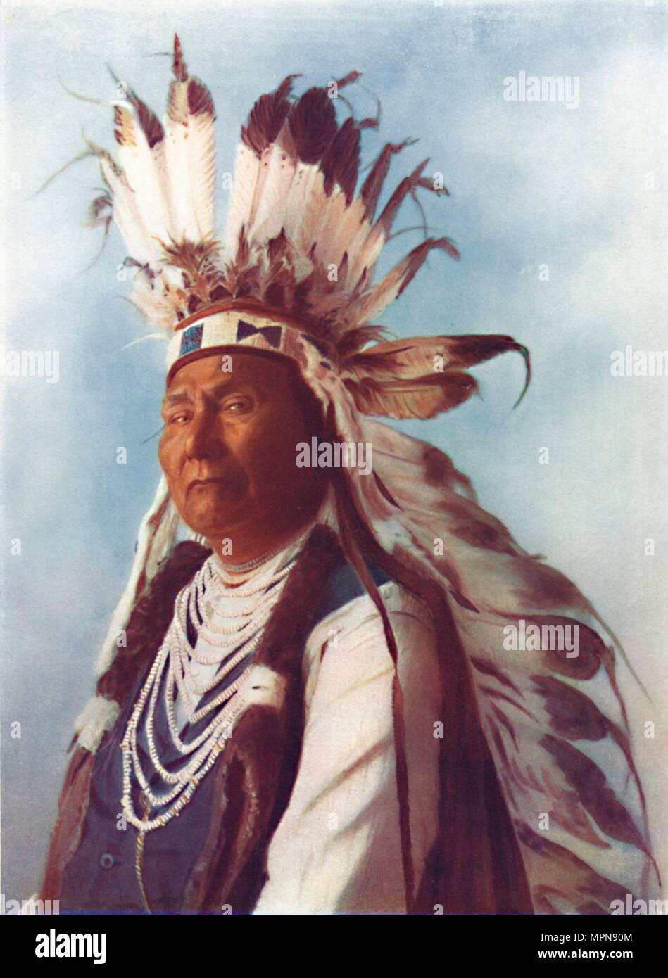 Ein sahaptin Chief, 1912. Artist: Robert Wilson Shufeldt. Stockfoto