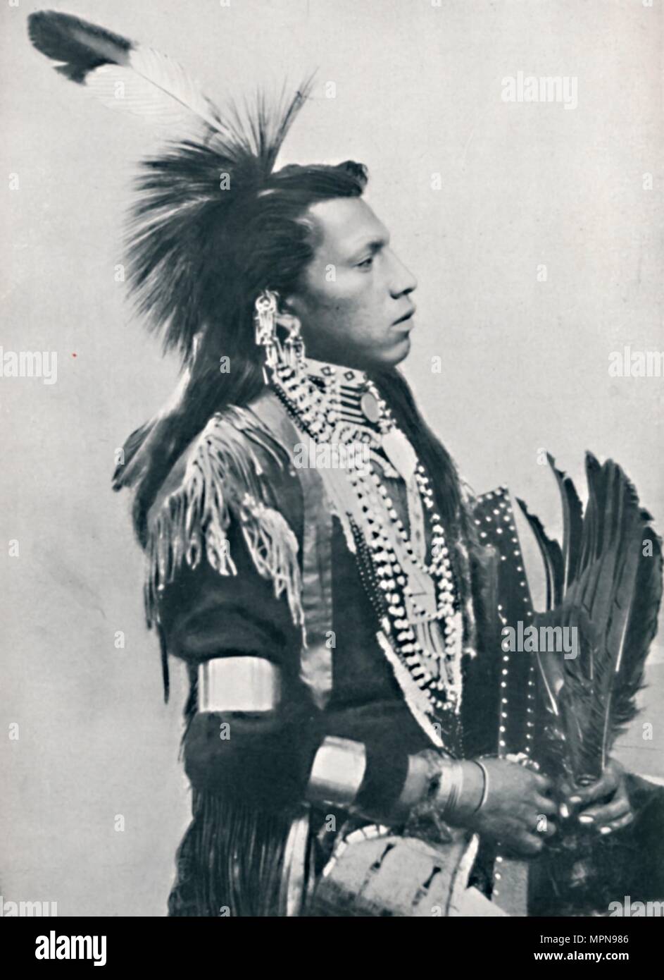 Eine North American Indian Chief (Profil), 1912. Artist: Unbekannt. Stockfoto