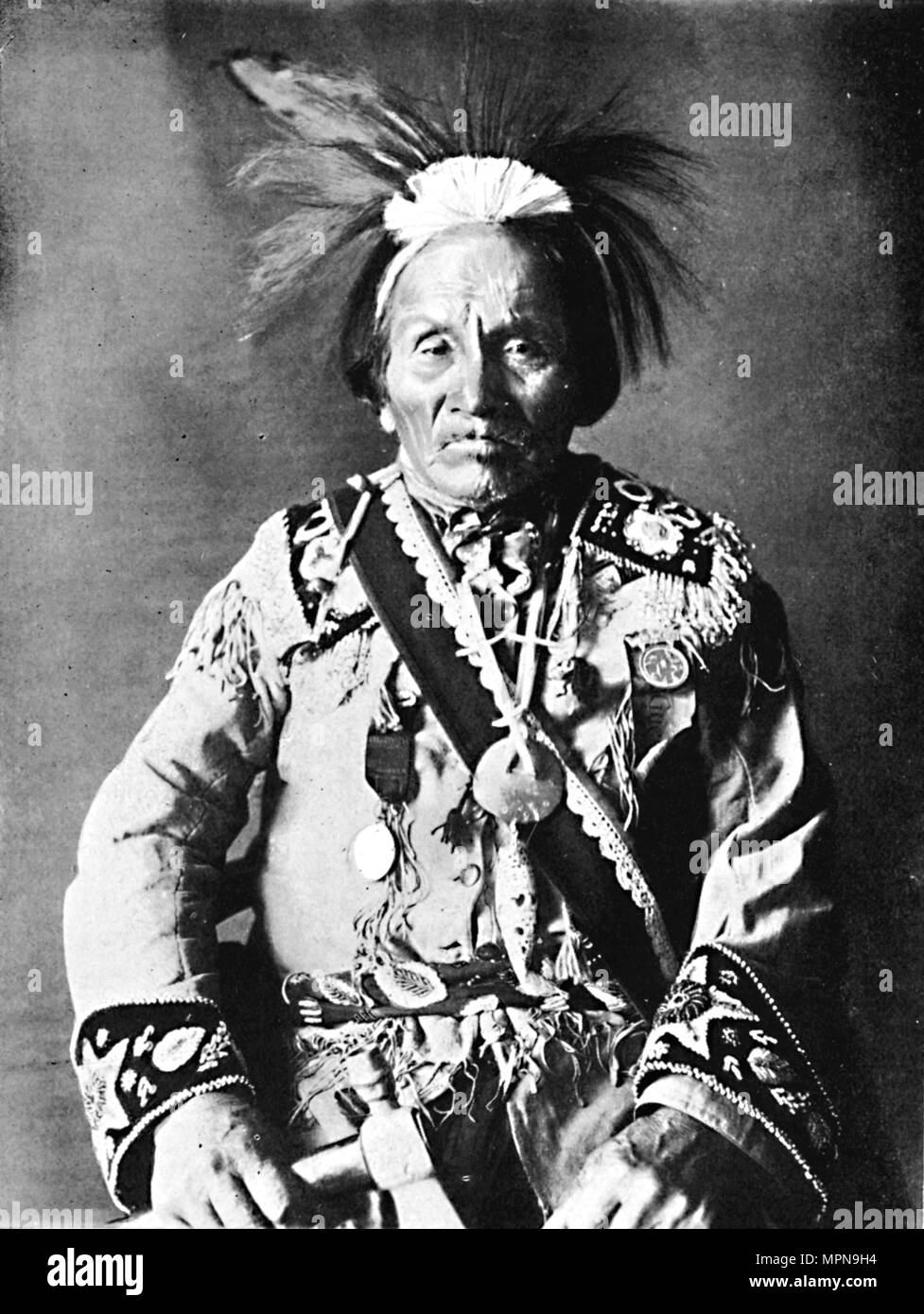 Ein Irokesen Chief, 1912. Artist: Robert Wilson Shufeldt. Stockfoto