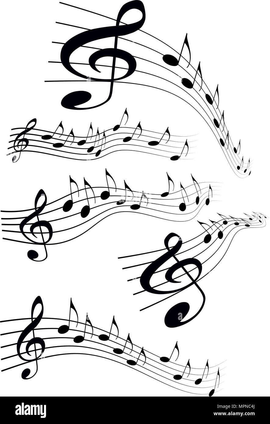 Der Comic Stil verschiedene Musik Hinweise zur Daube, Vector Illustration Stock Vektor