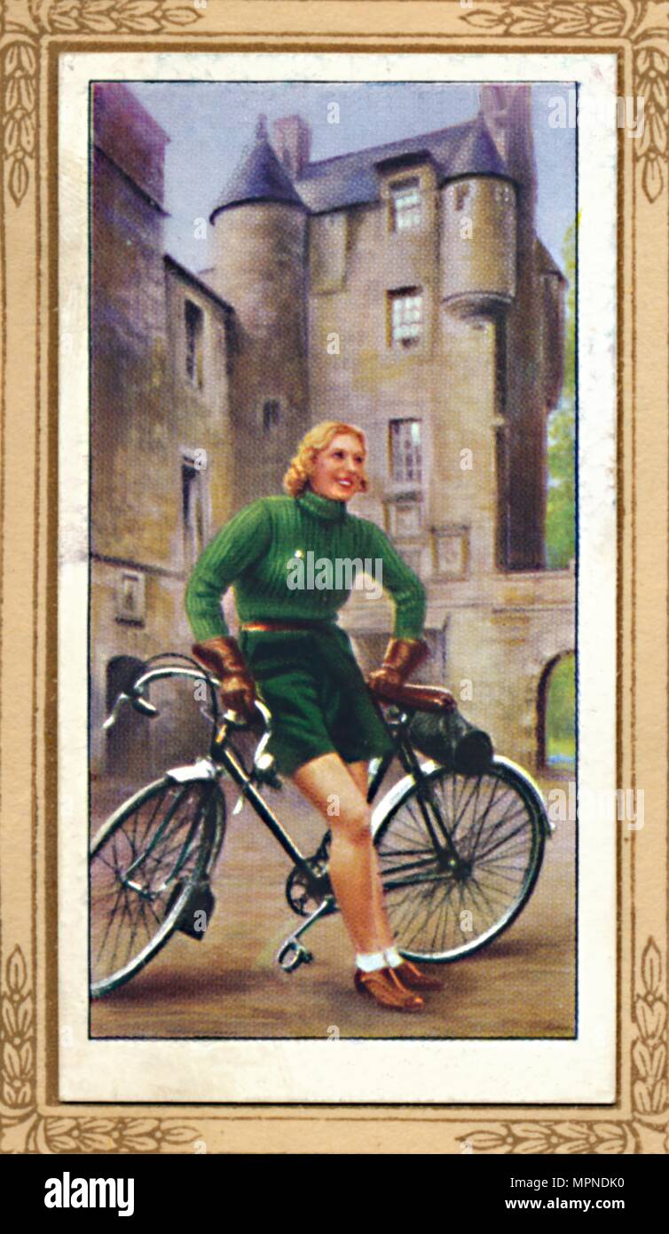 "Lady Radfahrer, 1939", 1939. Artist: Unbekannt. Stockfoto