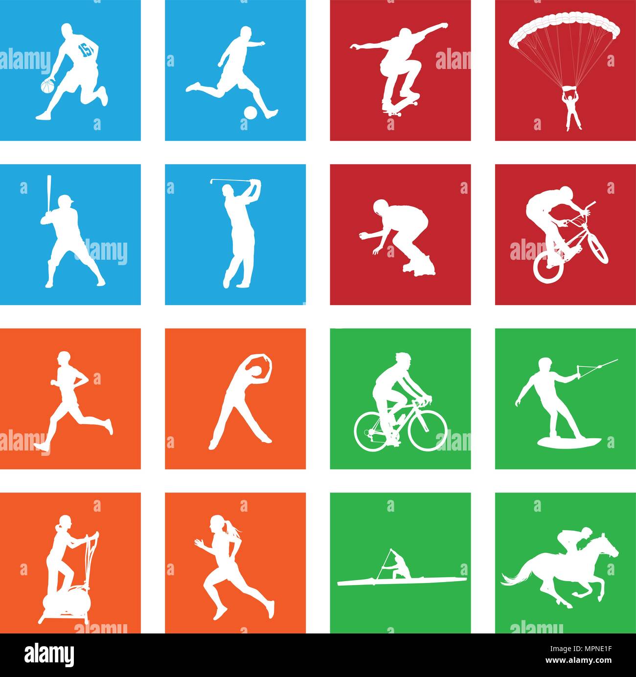 16 einfache Sport icons-Vektor Stock Vektor