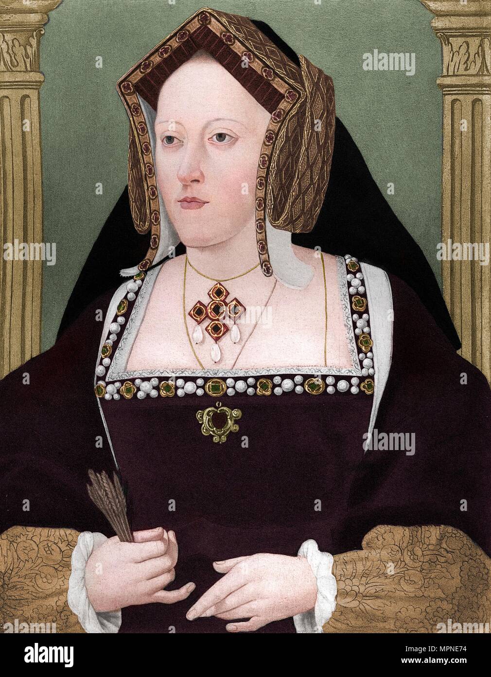 "Katharina von Aragon', c 1515 (1902). Artist: Unbekannt. Stockfoto