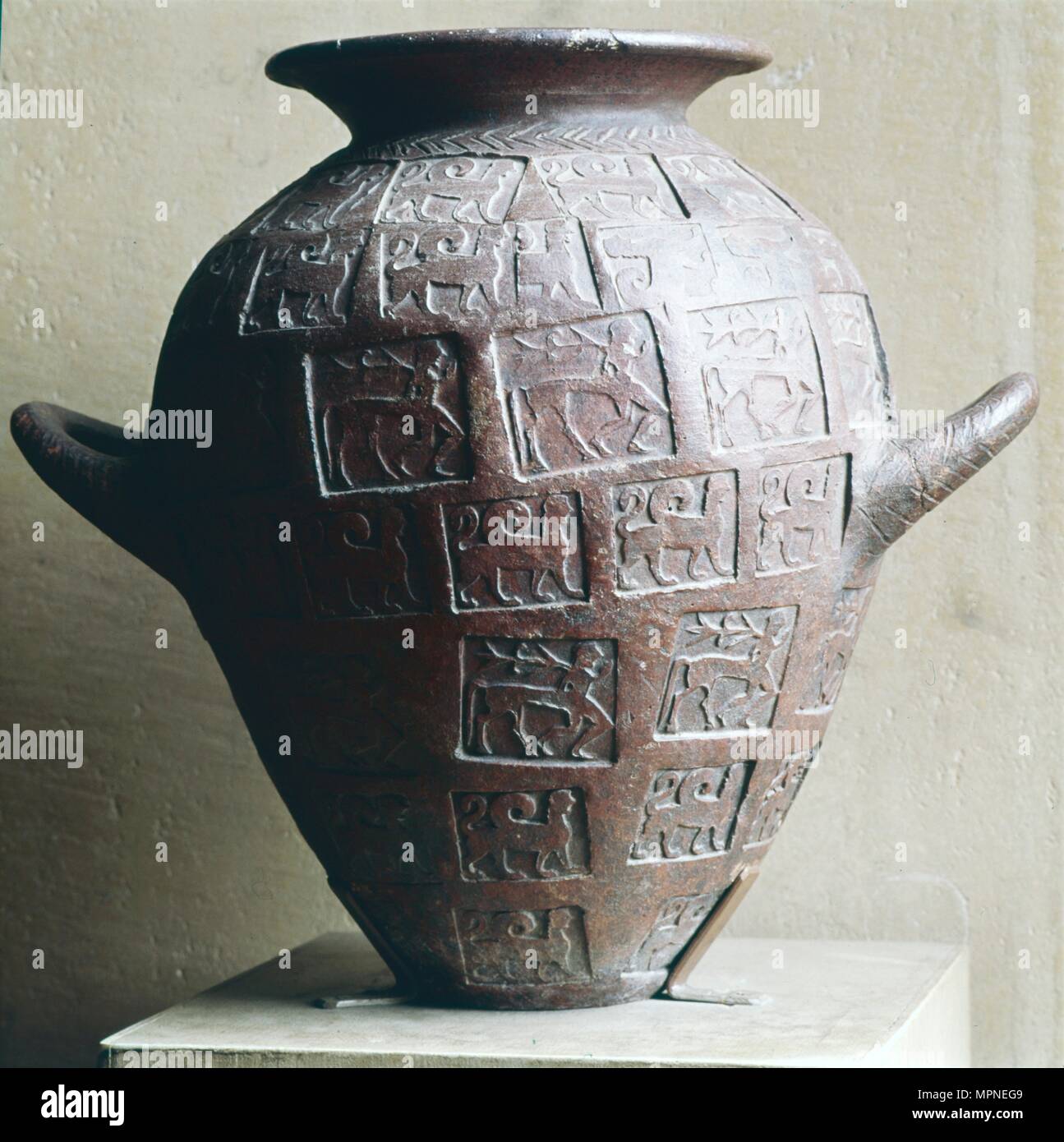 Etruskische Jar gestempelt mit Kentauren und geflügelten Löwen, 6. Jahrhundert v. Chr.. Artist: Unbekannt. Stockfoto