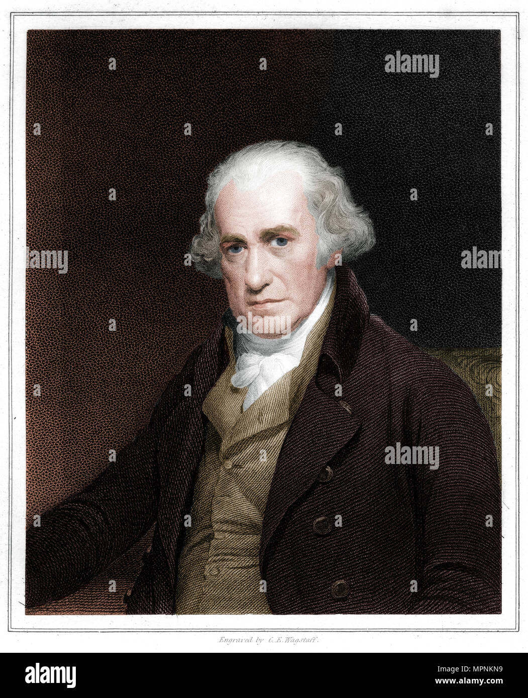 James Watt, Schottischer Ingenieur, (1833). Artist: CE Wagstaff. Stockfoto