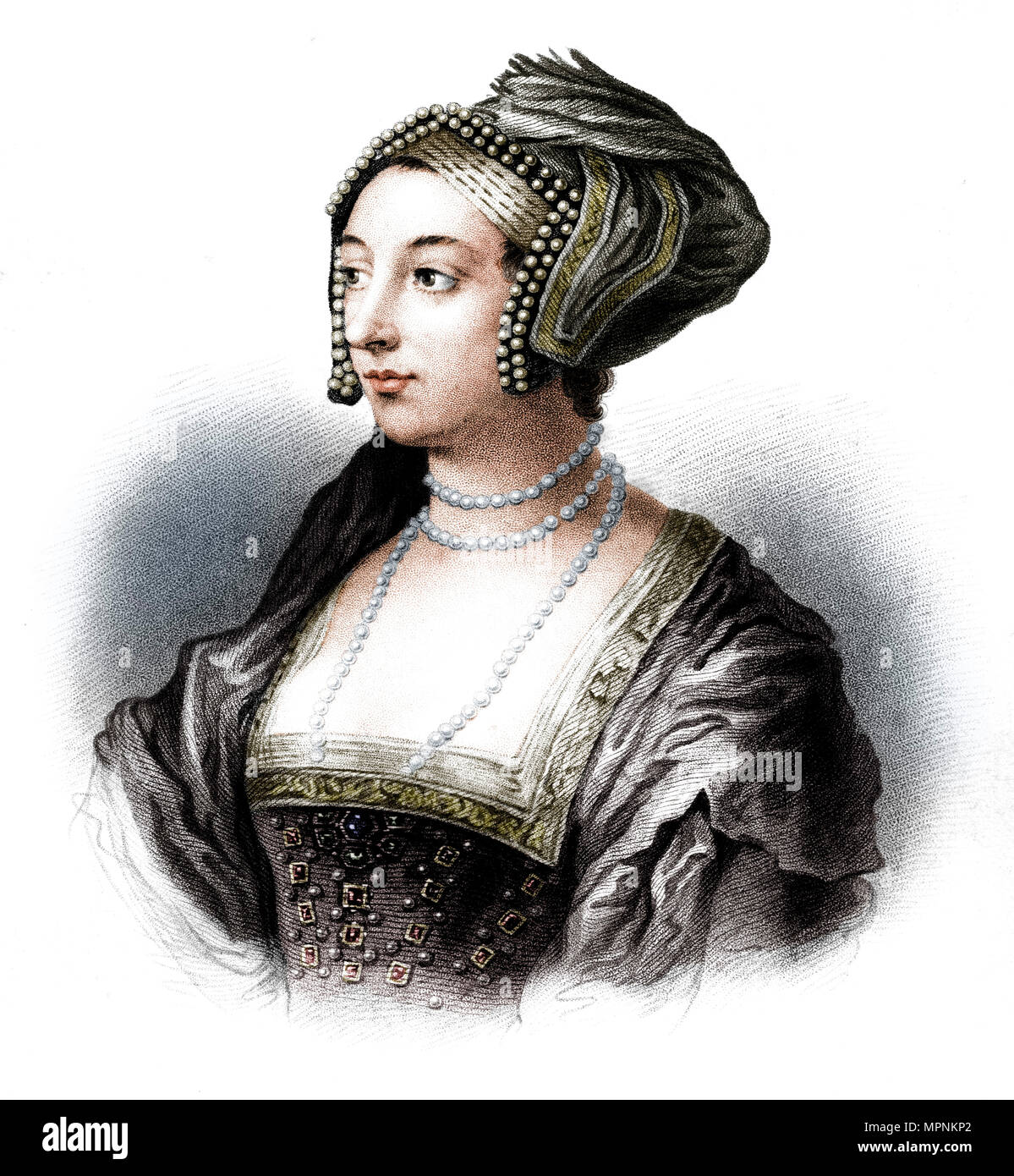 Anne Boleyn, zweite Frau von Heinrich VIII., (19. Jahrhundert). Artist: S Freeman. Stockfoto
