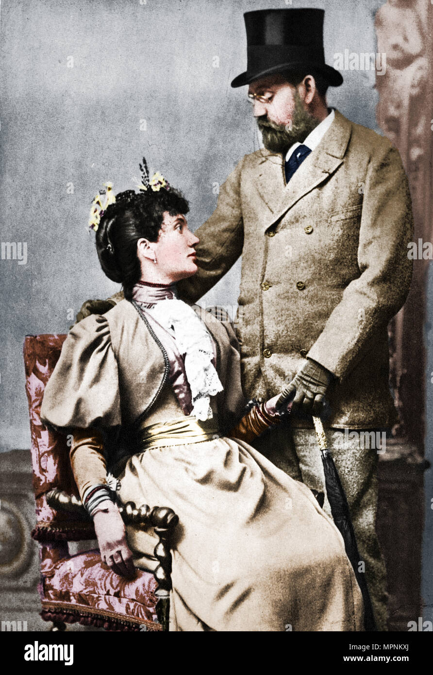 "Emile Zola und Jeanne Rozerat" c1890, (1939). Künstler: Pierre Petit. Stockfoto