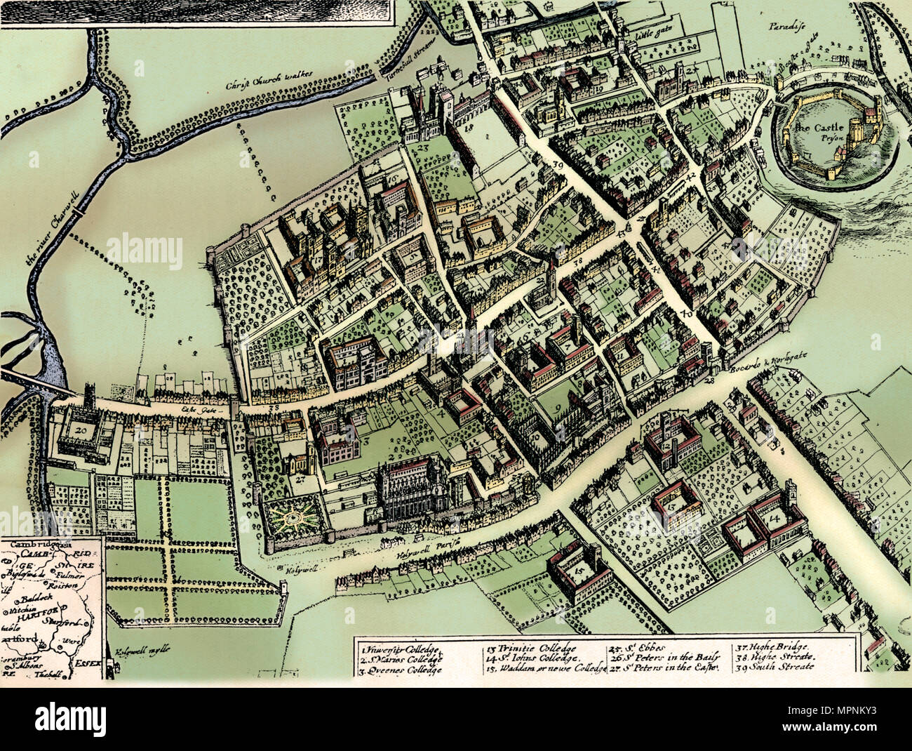 Hollars Plan von Oxford, c1643. Künstler: Wenzel Hollar. Stockfoto