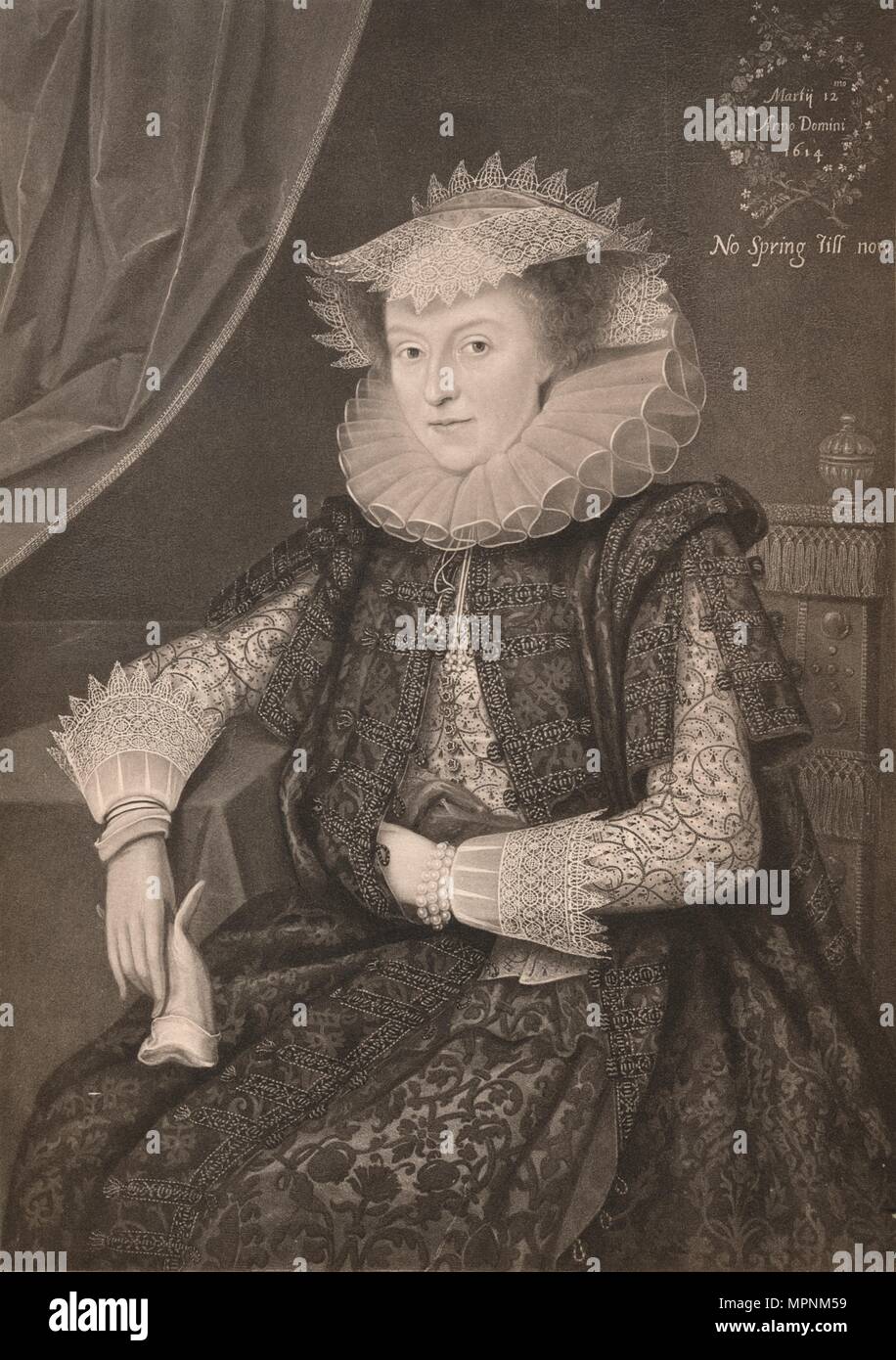 'Mary Sidney, Gräfin von Pembroke", 1614, (1904). Artist: Marcus Gheeraerts, der Jüngere. Stockfoto