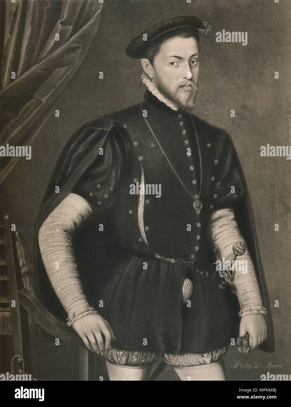 "Philipp II. von Spanien', c 16. Jahrhundert (1904). Artist: Unbekannt. Stockfoto