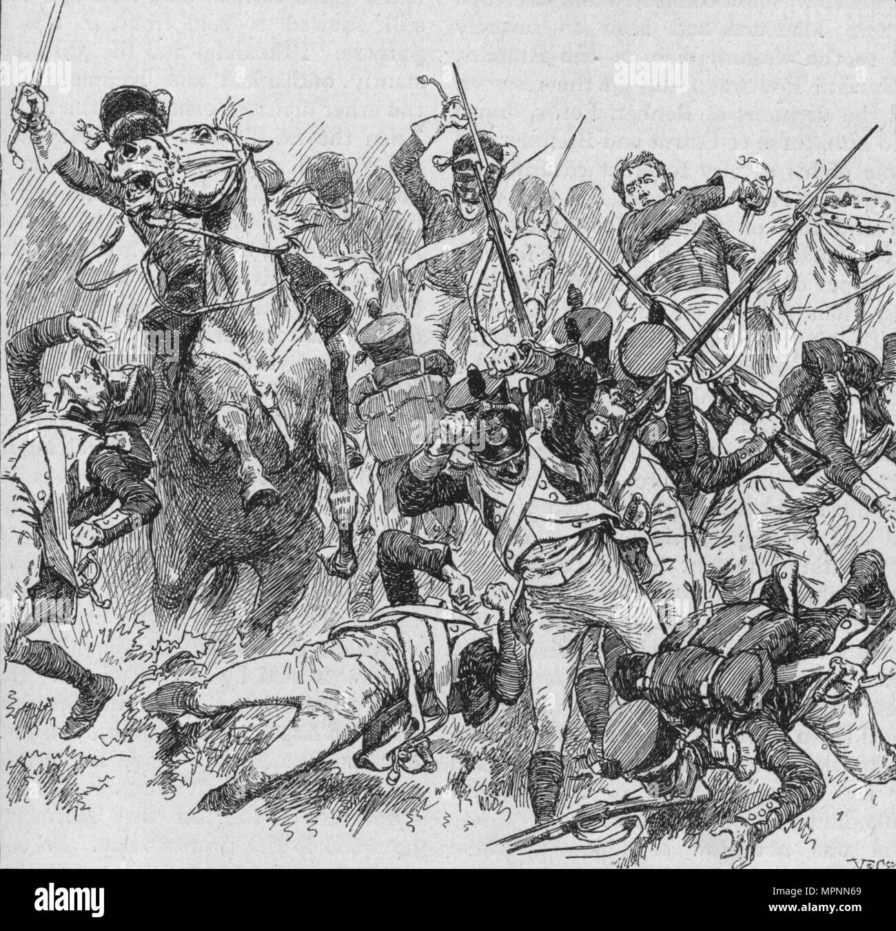 "Die Dragoner Ritt ab, schlug mit ihren langen, glänzenden Schwertern', 1902. Artist: Unbekannt. Stockfoto