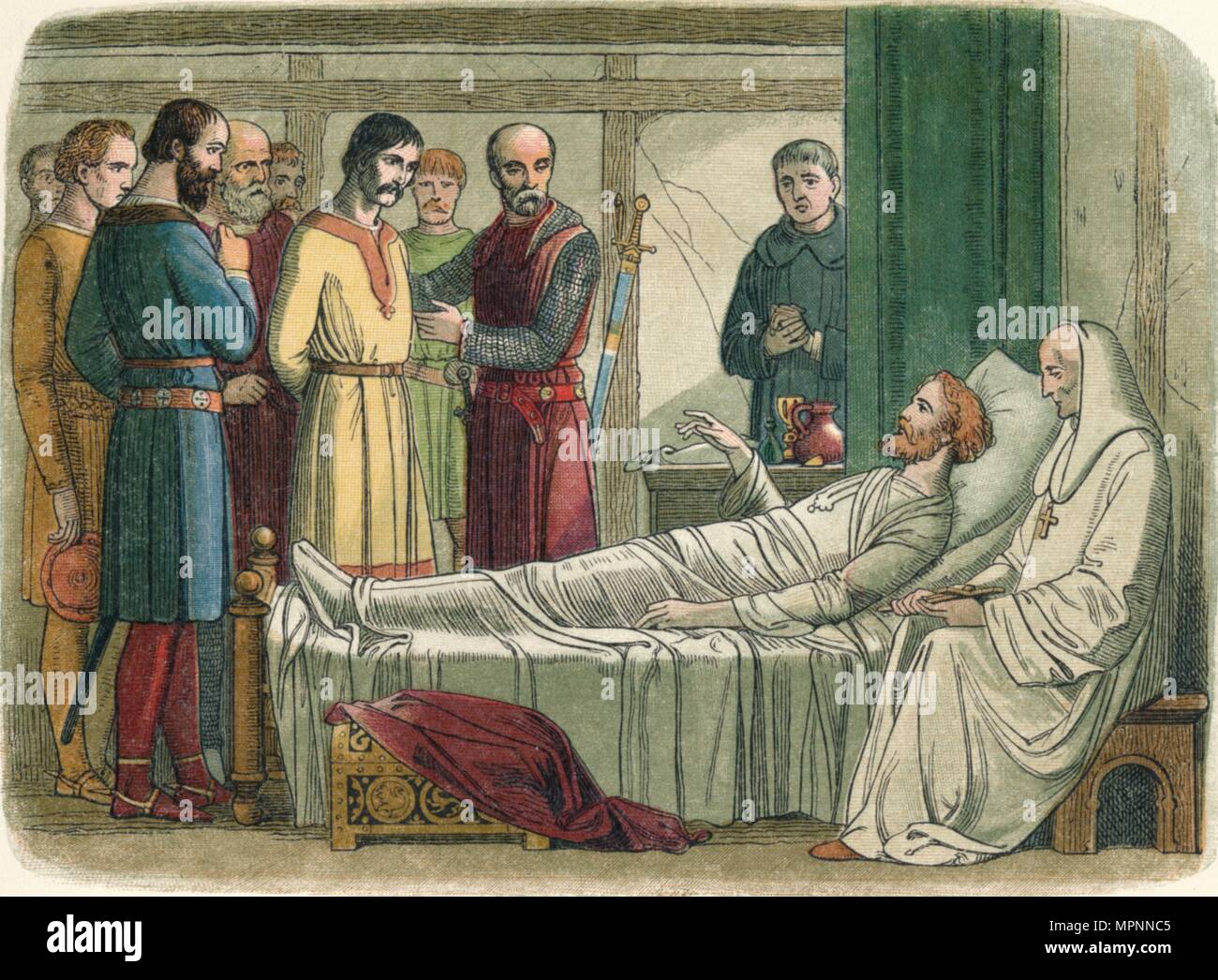 "Richard begnadigungen der Bogenschütze, der auf ihn geschossen", 1199 (1864). Artist: James William Edmund Doyle. Stockfoto