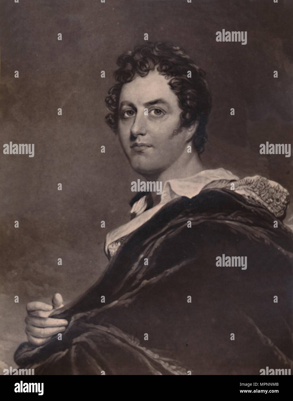 George Noel Gordon Byron, Lord Byron, englischer Dichter, 1894. Künstler: Charles Turner. Stockfoto