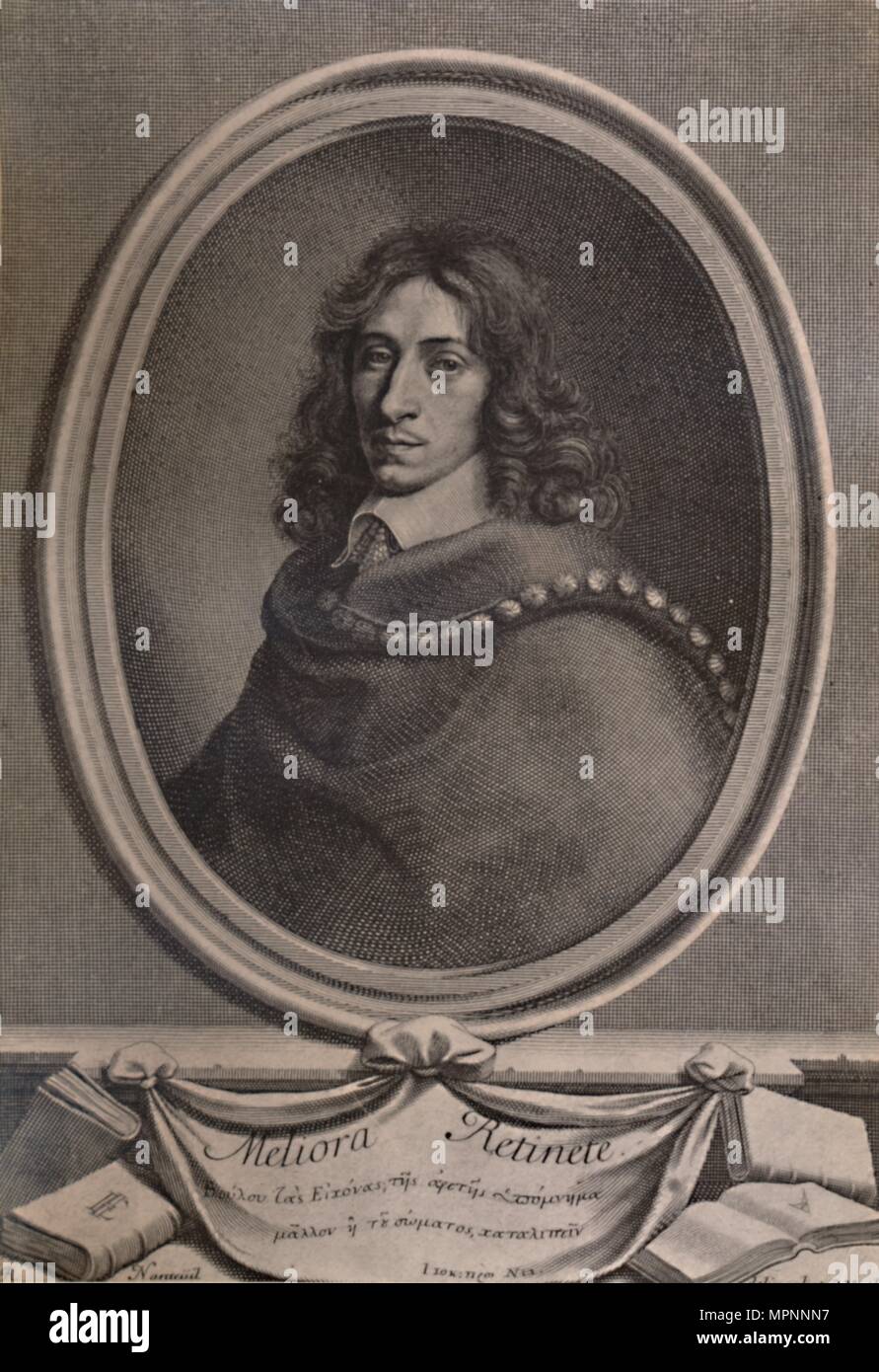 John Evelyn, englischer Schriftsteller, Gärtner und tagebuchschreibers, c 1650 (1894). Artist: Robert Nanteuil. Stockfoto