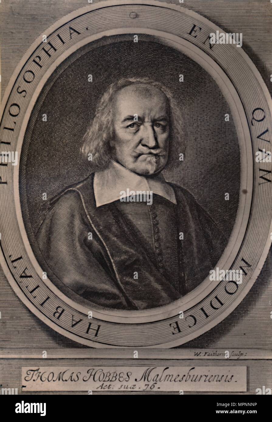 Thomas Hobbes, englischer Philosoph, c 1668 (1894). Künstler: William Hooker. Stockfoto