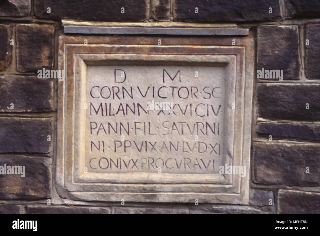 Römische denkmal Cornelius Victor, c 1.-2. Jh.. Artist: Unbekannt. Stockfoto