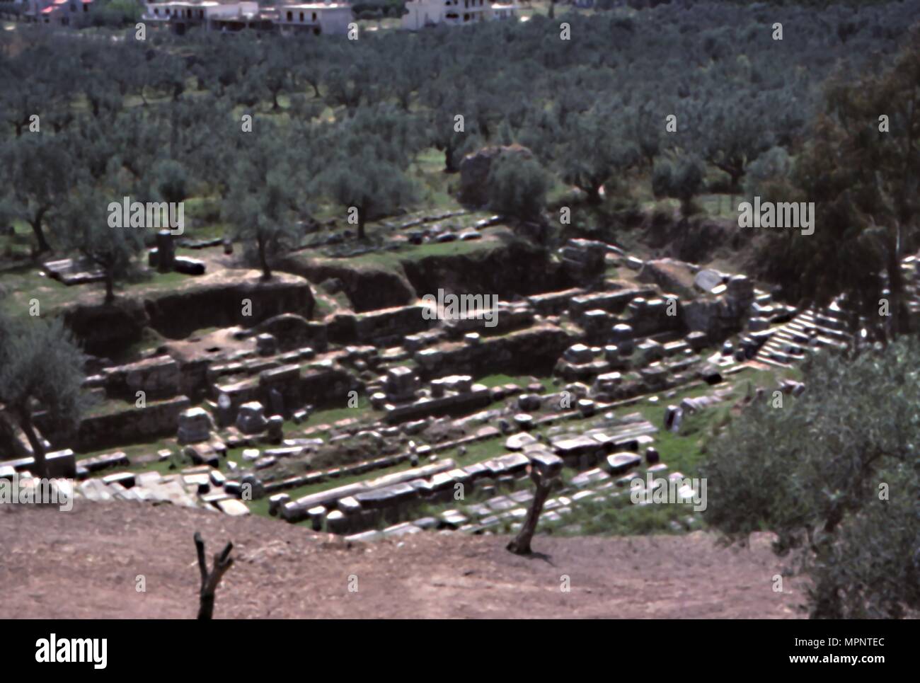 Der Aushöhlung der Akropolis des antiken Sparta (Lakedaimon), c 20. Artist: CM Dixon. Stockfoto