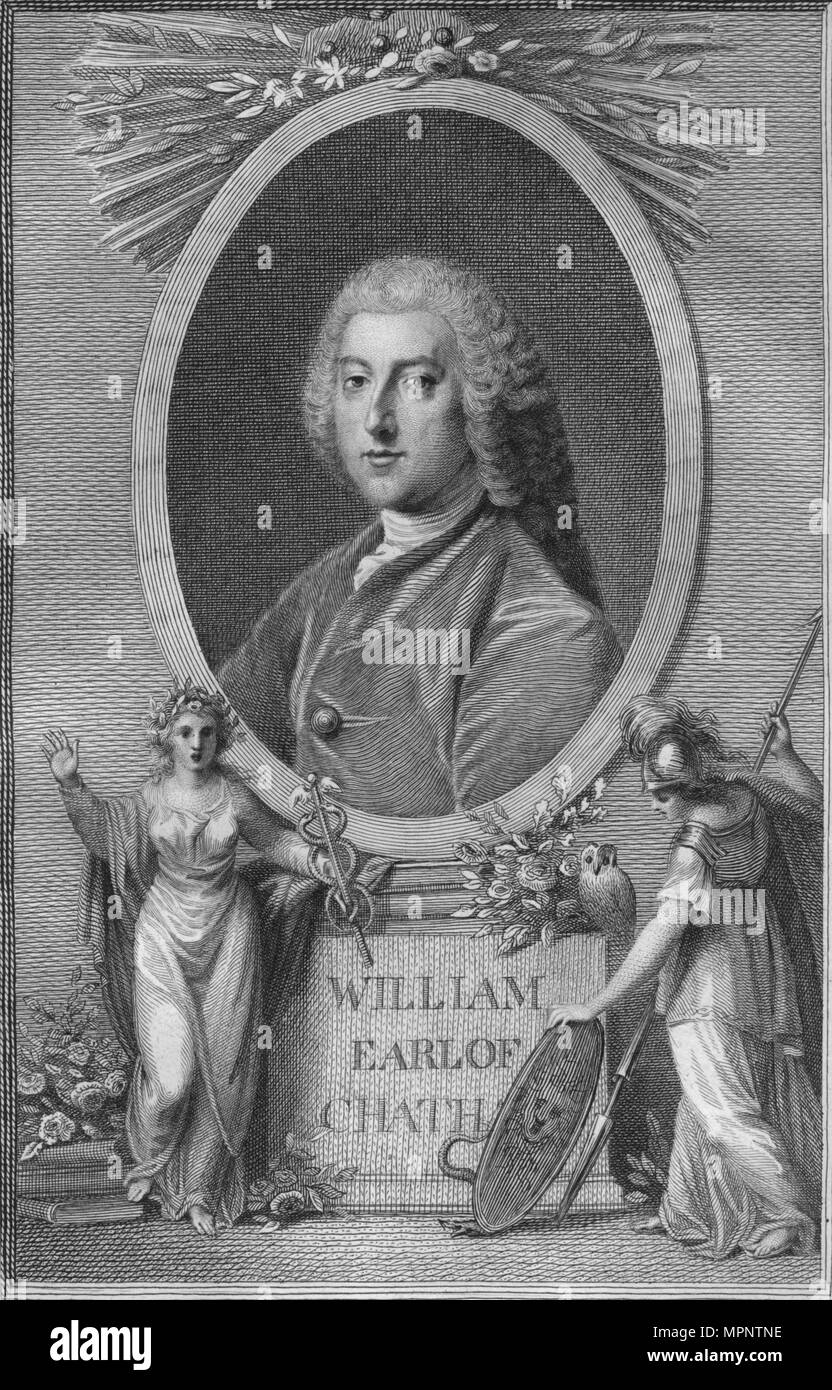 "William, Earl of Chatham', 1790. Artist: Unbekannt. Stockfoto