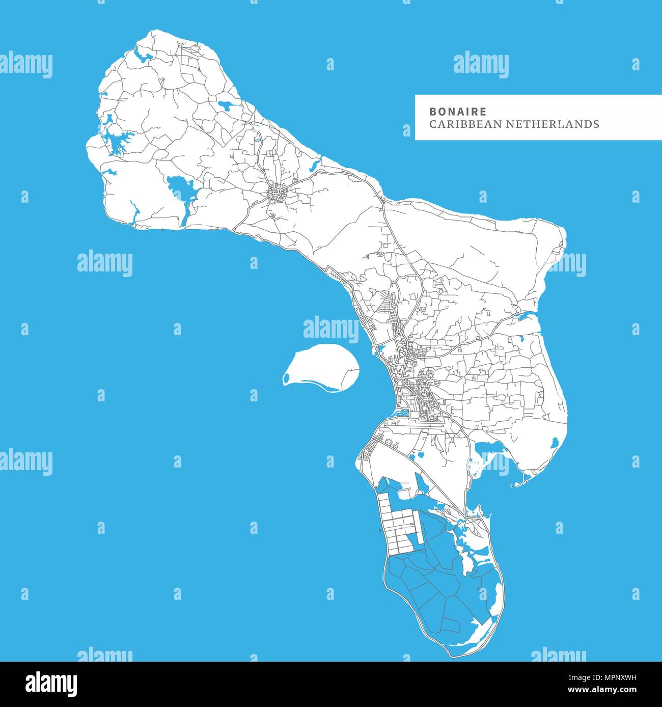 Karte der Insel Bonaire, Karibik Niederlande, enthält Geographie