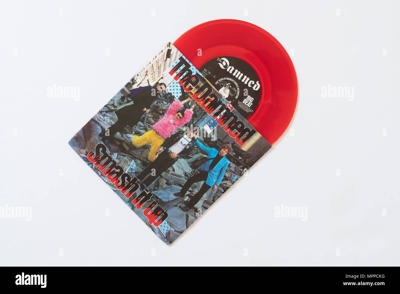 Die Verdammten - It Up - rotes Vinyl Single Smash Stockfoto