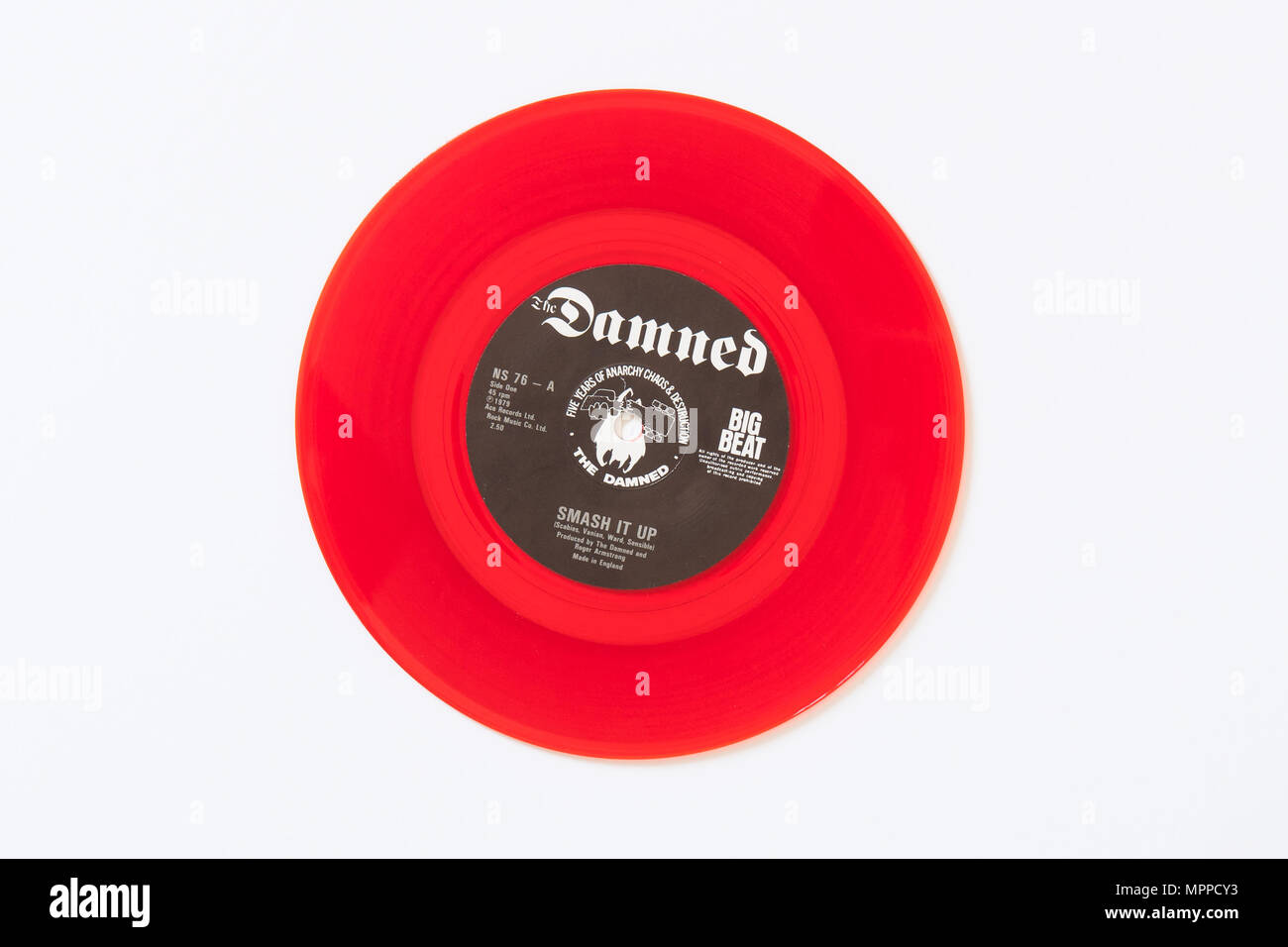 Die Verdammten - It Up - rotes Vinyl Single Smash Stockfoto
