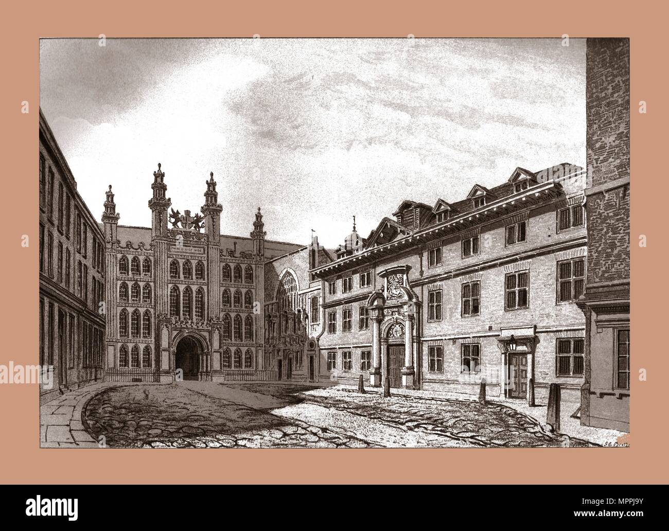 Blick nach Westen der Guildhall Kapelle und Blackwell Hall, 1886. Artist: Unbekannt. Stockfoto