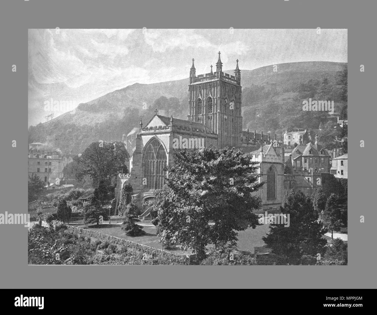 Klosterkirche, Great Malvern, c1900. Artist: Harvey Barton. Stockfoto