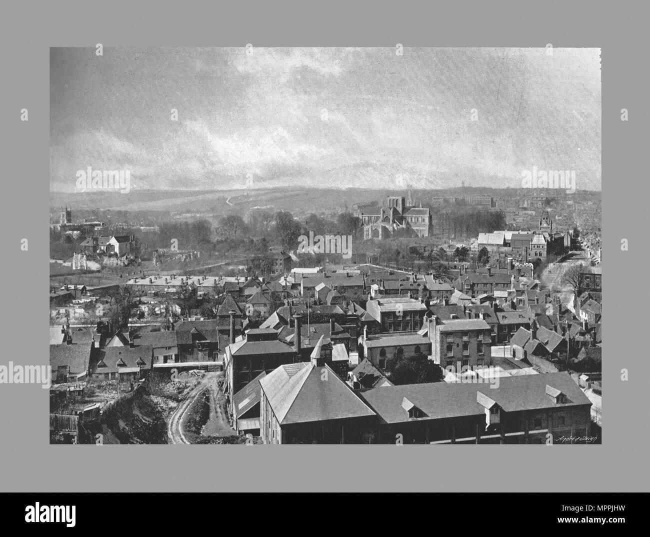 Winchester von St. Giles Hill, c 1900. Artist: Henry William Lachs. Stockfoto