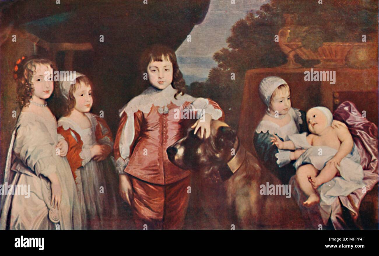 "Fünf ältesten Kinder von Charles I", 1637, (1903). Artist: Anthony Van Dyck. Stockfoto