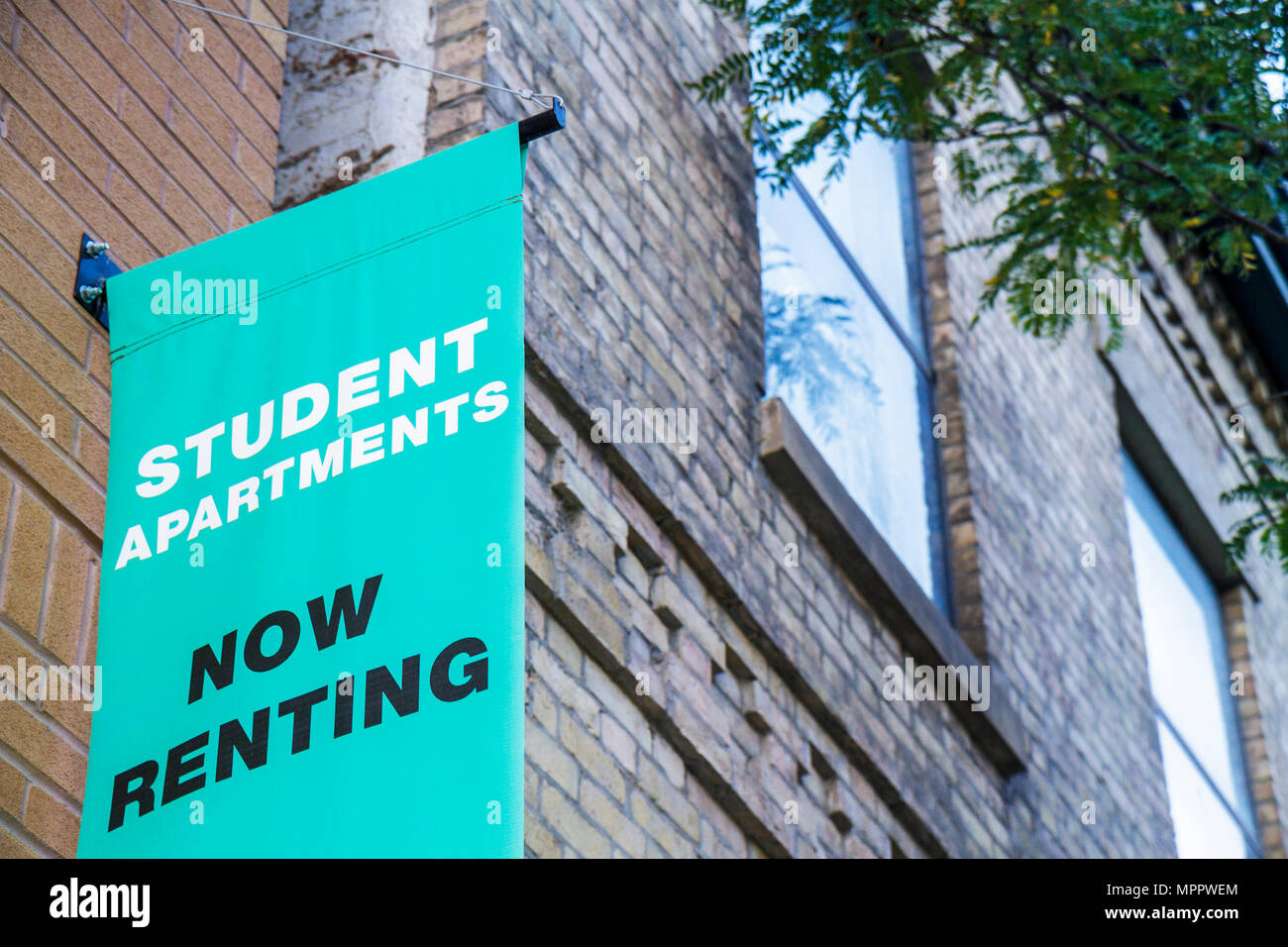 Toronto Kanada, Gerrard Street East, Vermietung Wohnanlage, Wohnung, Wohnungen, Wohnung, Gebäude, Student, Gehäuse, Banner, Vermietung, Nordamerika Cana Stockfoto