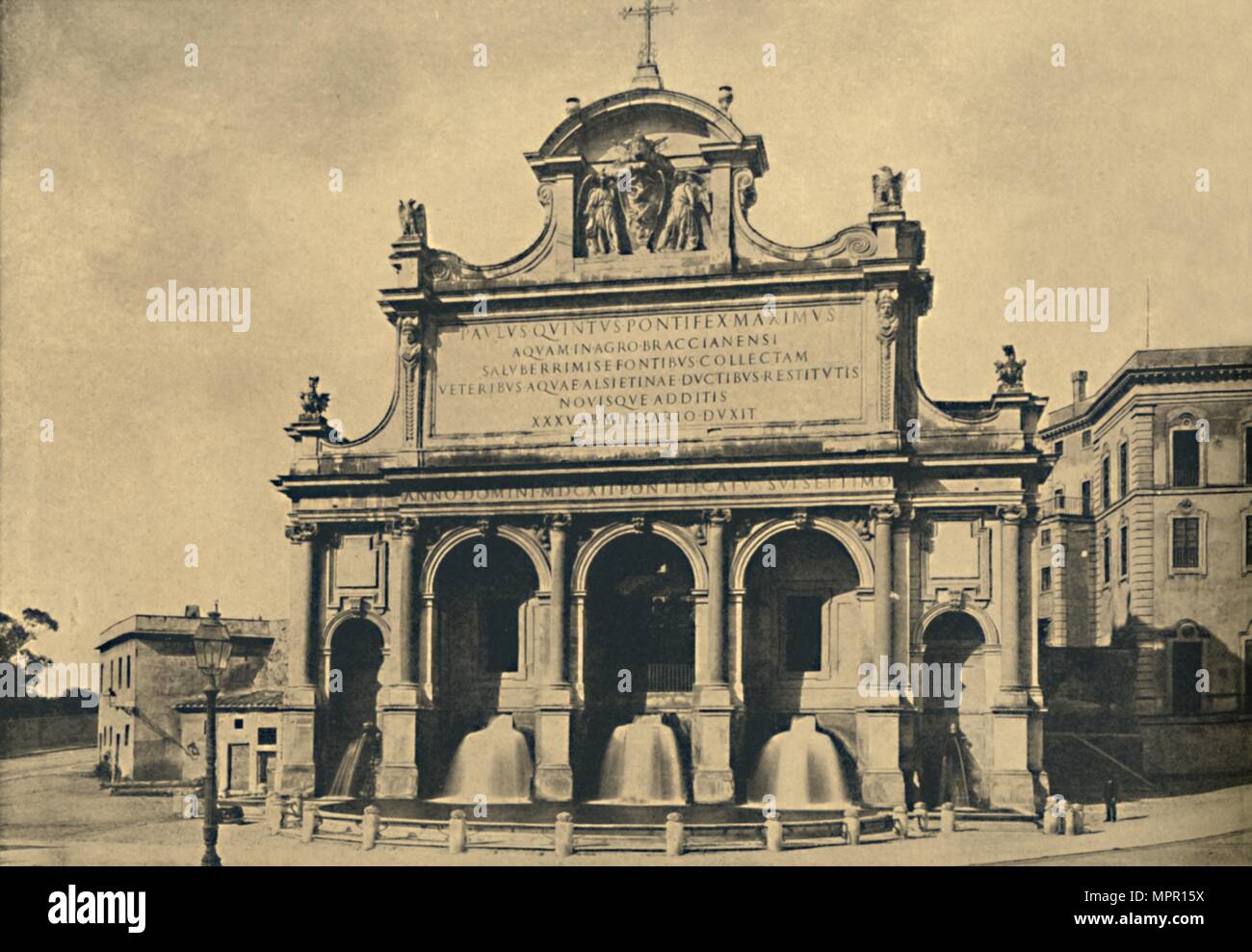 "Roma - Brunnen der Aquädukt von Paul V, errichtet von den Designs von Fontana in 1612", 1910. Artist: Unbekannt. Stockfoto