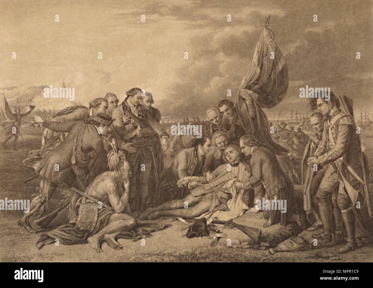 "Der Tod von General Wolfe auf den Höhen von Abraham, Quebec, 13. September 1759', 1886. Artist: Thomas Braun. Stockfoto