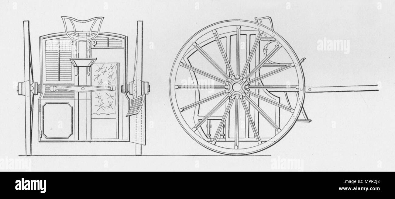 Prüfungsstelle Zeichnungen für Hansom Cab's, 1834", 1834, (1904). Künstler: Joseph Hansom, Unbekannt. Stockfoto