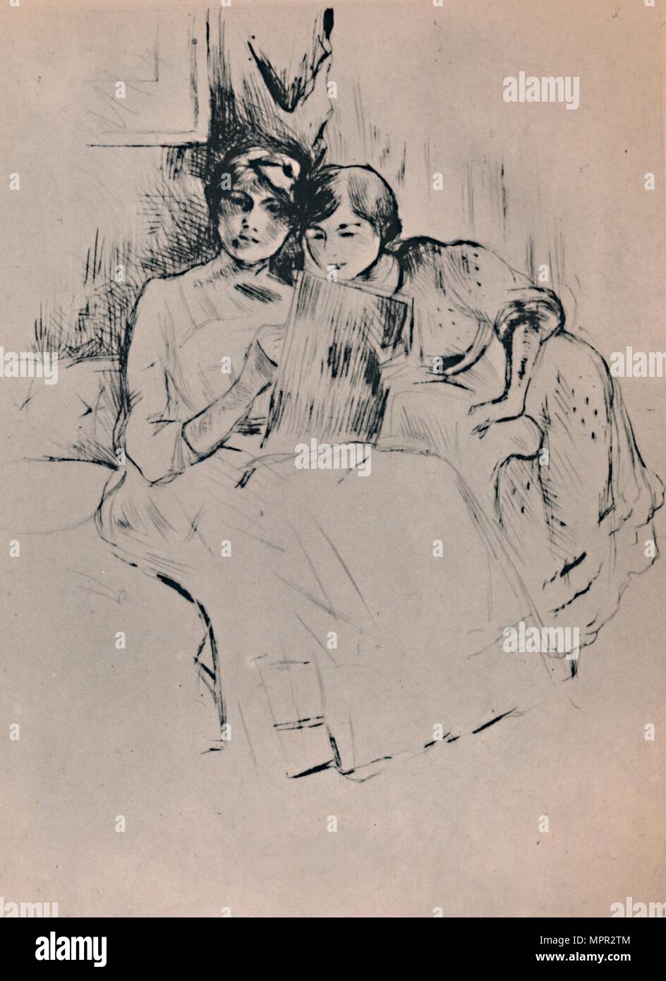 "Die Zeichnung Lektion', C., 1888-1890 (1946). Künstler: Berthe Morisot. Stockfoto