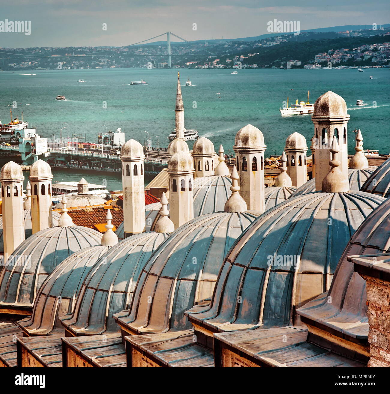 Badewanne hinter Süleymaniye Moschee. Istanbul Stockfoto