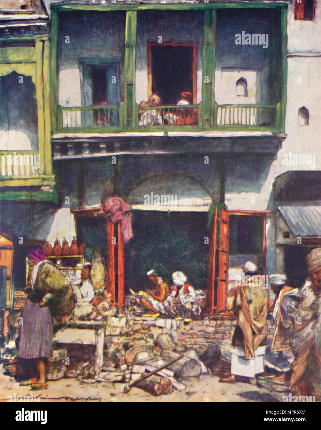 'A Busy Bazar in Delhi", 1905. Artist: Mortimer Luddington Menpes. Stockfoto