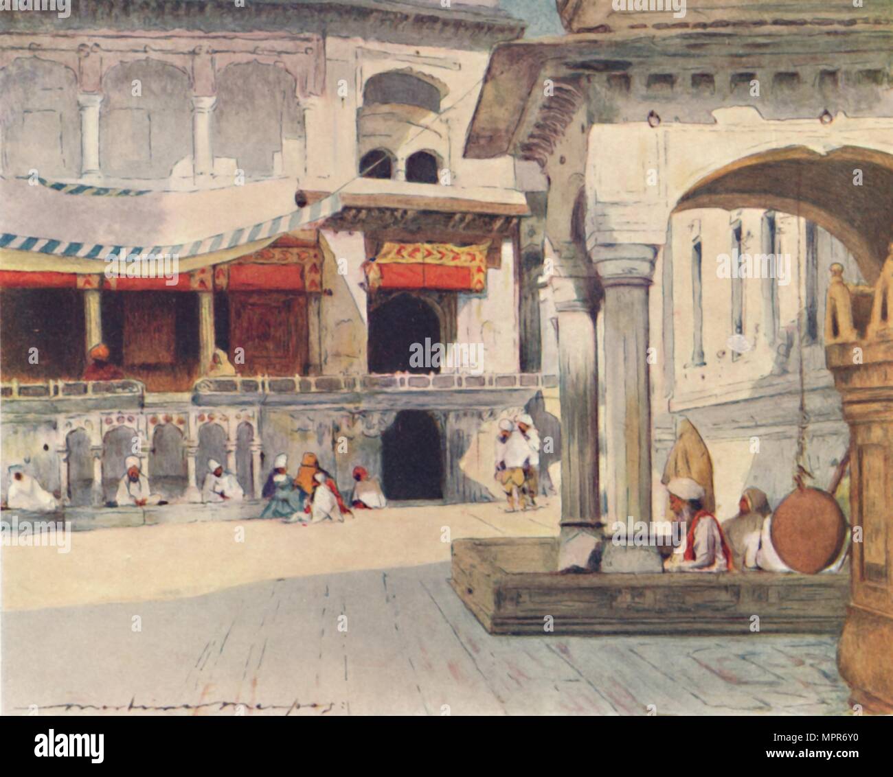 "Im Tempel von Amritsar", 1905. Artist: Mortimer Luddington Menpes. Stockfoto