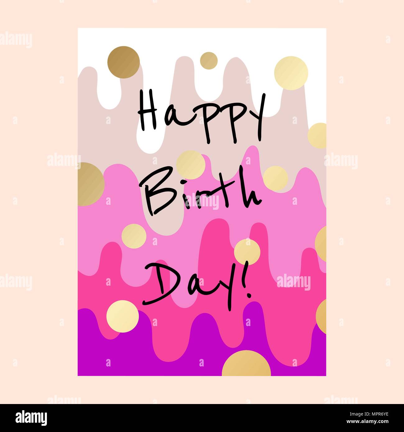 Happy birthday cake Layer card Design. Stock Vektor