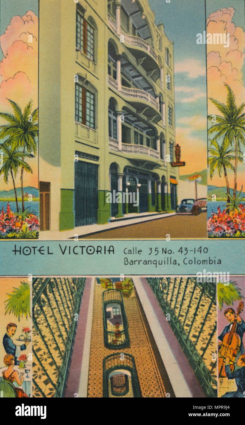 Hotel Victoria: Calle 35 Nr. 43-140, Barranquilla, Kolumbien', c 1940. Artist: Unbekannt. Stockfoto