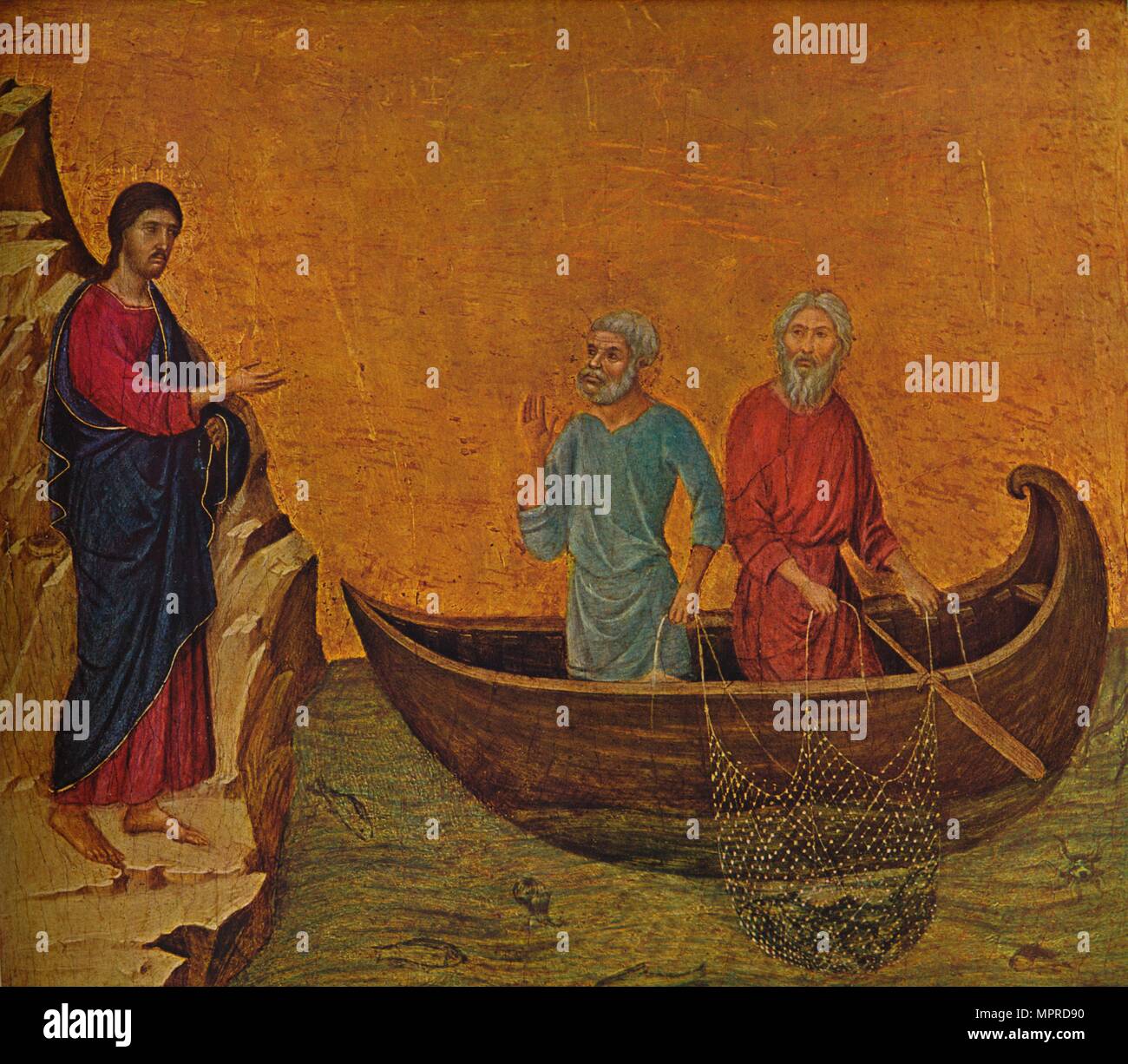 "Die Berufung der Apostel Petrus und Andreas', 1308-1311. Artist: Duccio di Buoninsegna. Stockfoto