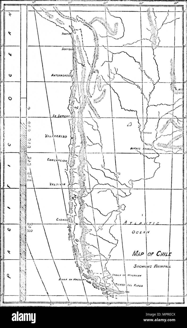 'Map von Chile", 1911. Artist: Unbekannt. Stockfoto