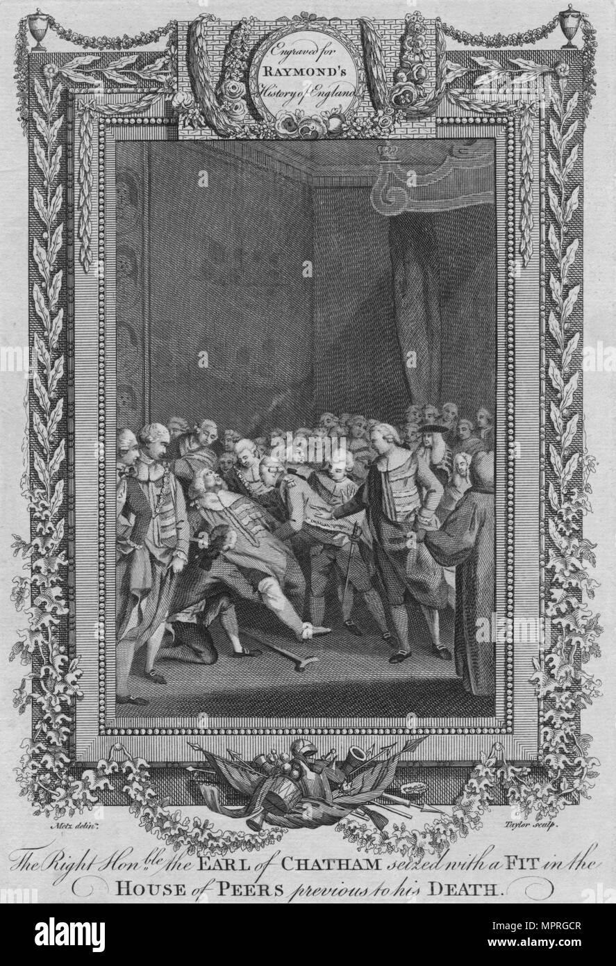 "Das Recht der Graf von Chatham mit Sitz im Haus der Peers" beschlagnahmt, c 1787. Artist: Unbekannt. Stockfoto